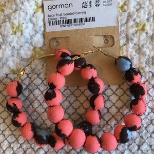 Colorful "Juicy Fruit" beaded earrings by Gorman